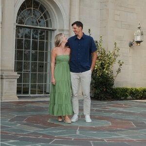 Abercrombie Green Tiered Maxi Dress size Small Tall